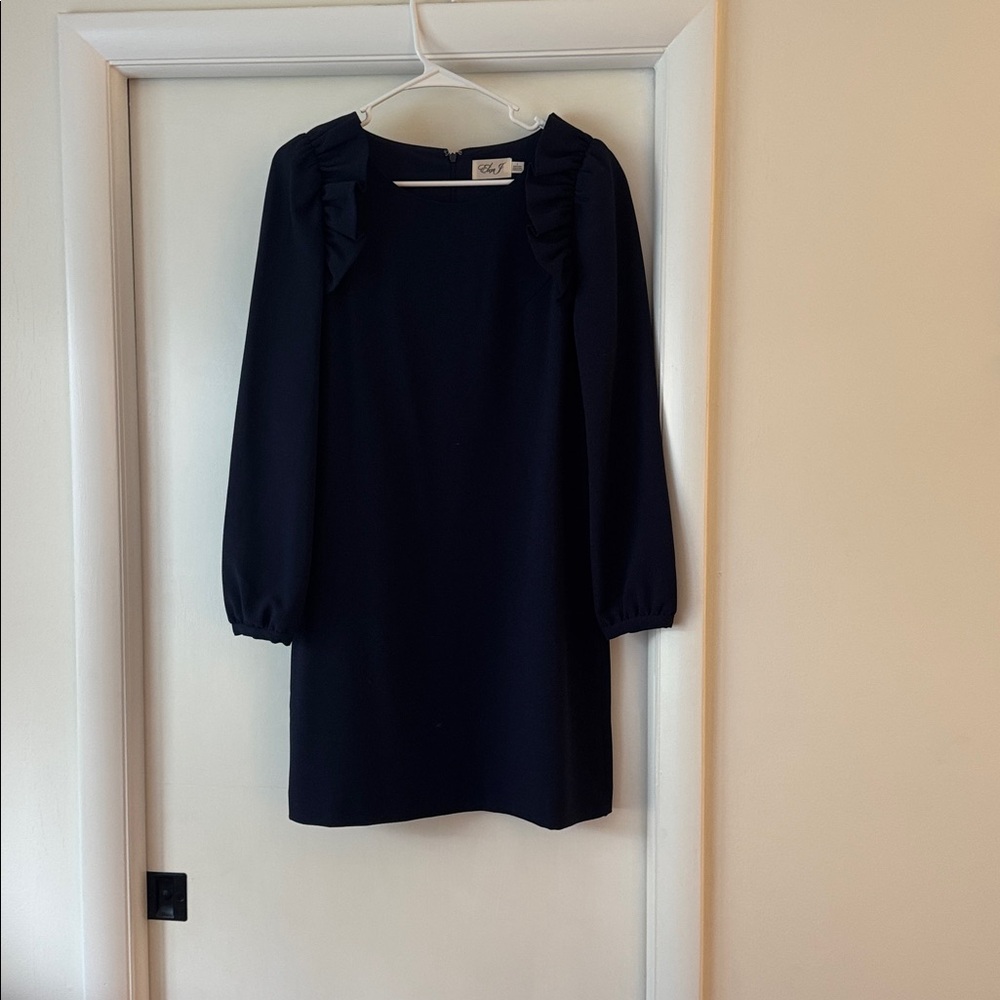 Eliza J Navy Blue Long Sleeved Shift Dress